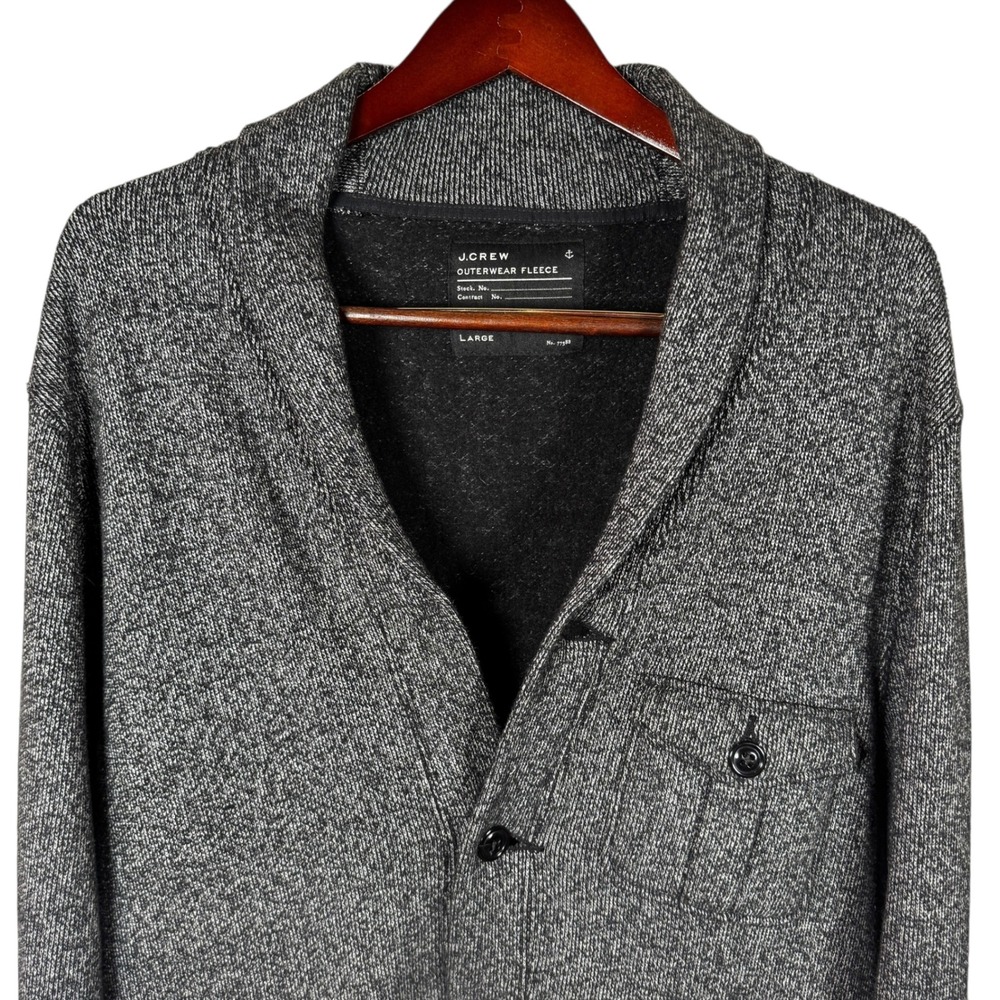 J Crew Outerwear Fleece Cardigan Mens‎ Large Shawl Collar Sweater Jacket Preppy